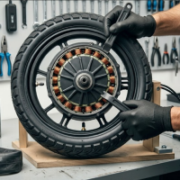 E-Scooter Reifenwechsel am Motor (Antriebsrad) TUBELESS