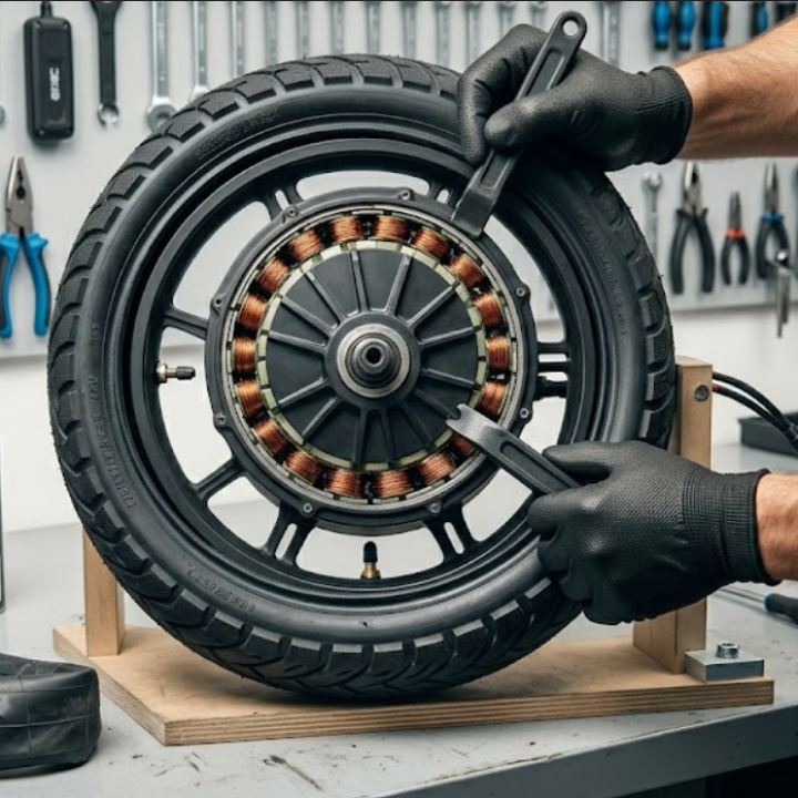 Reifenwechsel am Motor (Antriebsrad) TUBELESS am E-Scooter