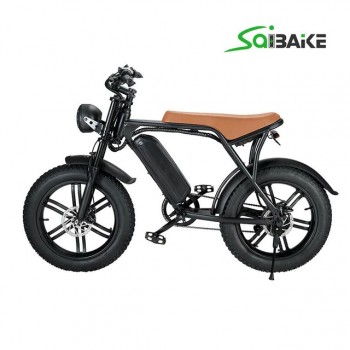 20-дюймовый Fat Ebike 48V 750W/1000W Мотор-концентратор Super Power Electric Ebike Retro Design 7 Speed ​​Snow Beach ebike Men Electric Bicycle